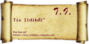 Tix Ildikó névjegykártya